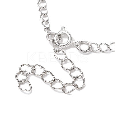 Glass and Alloy Round With Word Forever In My Heart Pendant Necklace NJEW-JN04697-03-1