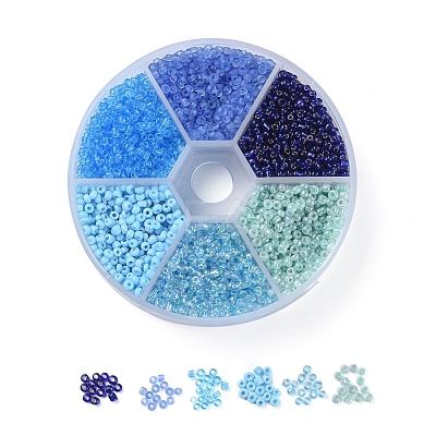 6 Colors 12/0 Glass Seed Beads SEED-X0052-03B-2mm-1