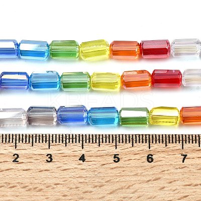 Electroplate Transparent Gradient Color Glass Beads Strands GLAA-F131-02-1