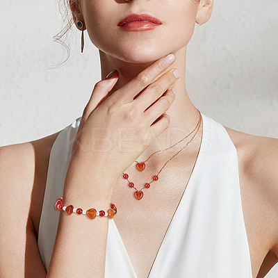 1 Strand Natural Red Agate Beads Strands G-OC0005-77-1