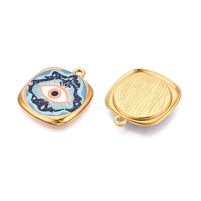 Printed 304 Stainless Steel Pendants STAS-OY002-17G-02-1