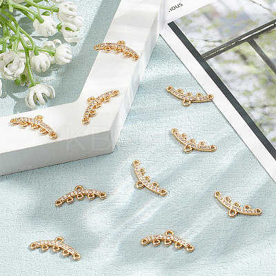 10Pcs Brass Micro Cubic Zirconia Chandelier Components Links KK-GO0002-05-1