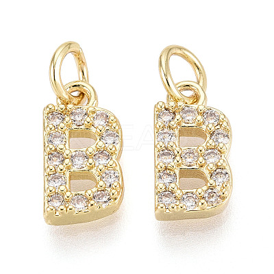 Brass Micro Pave Clear Cubic Zirconia Charms KK-N241-001B-1