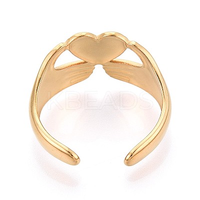 Adjustable Ion Plating(IP) 304 Stainless Steel Cuff Rings for Women RJEW-N052-11G-1