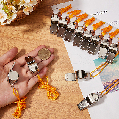 Iron Whistle with Rope NJEW-CN0001-11A-1