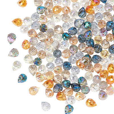 160Pcs 10 Style Transparent Glass Beads Strands GLAA-GA0001-33-1