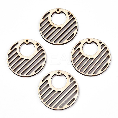Undyed Natural Poplar Wood Pendants WOOD-TAC0002-57-1