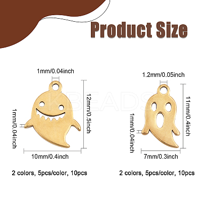 20Pcs 4 Style 304 Stainless Steel Charms STAS-CA0001-95-1