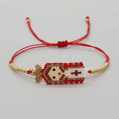 Nepal Ethnic Style Glass Seed Beaded Braided Bead Bracelets FY9516-3-1