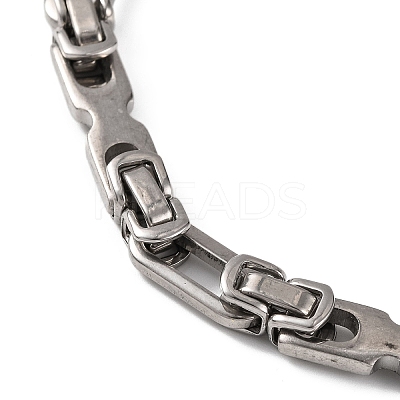 Tarnish Resistant 201 Stainless Steel Byzantine Chain Bracelets BJEW-B078-86P-1