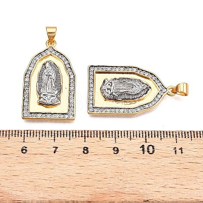 Brass Micro Pave Cubic Zirconia Pendants KK-T070-27G-1
