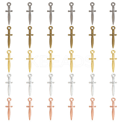 100Pcs 5 Colors Alloy Pendants TIBEP-GO0001-02-1