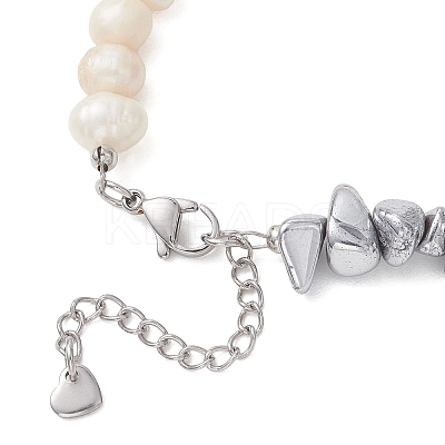 304 Stainless Steel Heart Charm Bracelets BJEW-JB13361-01-1