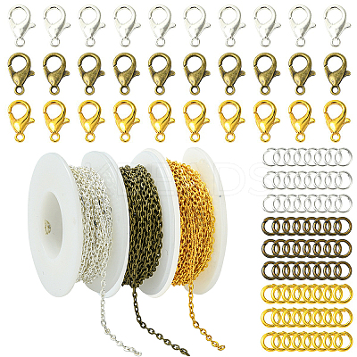 DIY Iron Cable Chains Necklace/Bracelets Jewelry Kits DIY-YW0010-78G-1