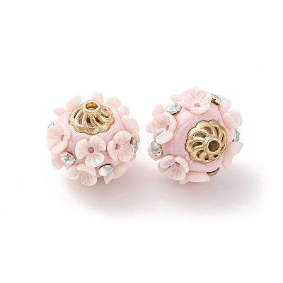Handmade Resin Indonesia Round Beads IPDL-P005-24AS-01-1