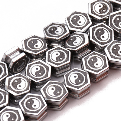 Feng Shui Electroplate Non-magnetic Synthetic Hematite Beads Strands G-Q986-001C-1