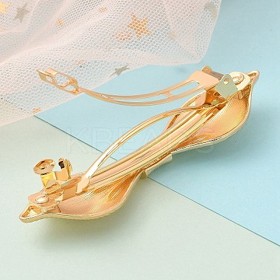 Texture Alloy Hair Barrettes AJEW-M043-01G-02-1