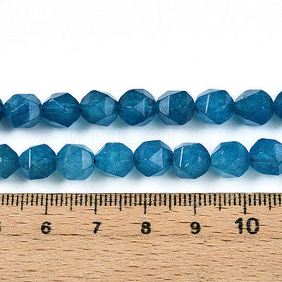 Dyed Natural White Jade Beads Strands G-T139-8mm-46F-1
