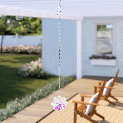1Pc Transparent Glass Hanging Suncatchers AJEW-TADJ0001-02A-1