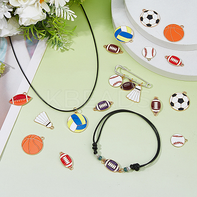 40Pcs 10 Styles Alloy Enamel Pendants ENAM-FH0001-94-1