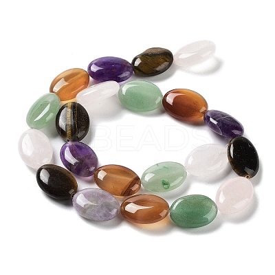 Natural Green Aventurine & Amethyst & Tiger Eye & Rose Quartz & Quartz Crystal & Carnelian Beads Strands X-G-L164-A-19-1