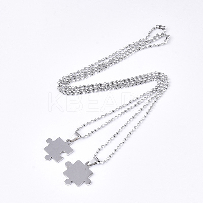 Non-Tarnish Valentine's Day Theme 304 Stainless Steel Pendants Necklaces STAS-S079-97-1