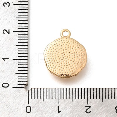 Brass Pave Natural White Shell Pendants KK-B127-10G-1