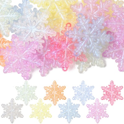 15Pcs Luminous Transparent Acrylic Beads LACR-YW0001-06-1