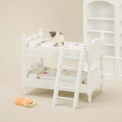 Wood Children Double-Layer Bunk Bed Miniature Ornaments PW-WG88645-01-1