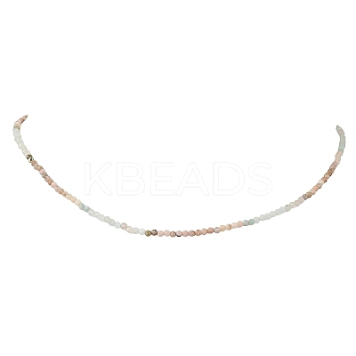 2MM Natural & Synthetic Mixed Gemstone Gradient Color Faceted Round Beaded Necklaces for Women NJEW-JN05865-01-1