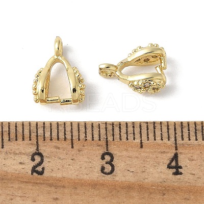 Brass Micro Pave Cubic Zirconia Ice Pick Pinch Bails KK-D324-34G-1