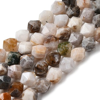 Natural Bamboo Leaf Agate Beads Strands G-Z119-A27-02-1