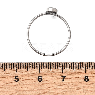304 Stainless Steel Finger Ring Rhinestone Settings STAS-H237-01B-P-1
