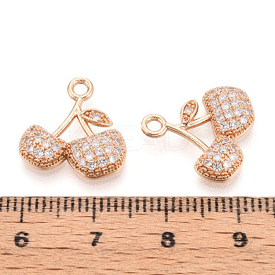 Brass Micro Pave Cubic Zirconia Pendants KK-T074-73KCG-1