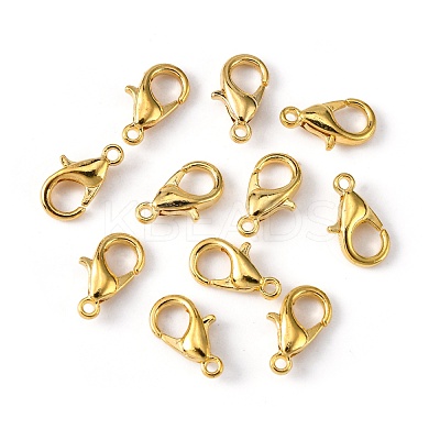 Golden Tone Zinc Alloy Lobster Claw Clasps X-E103-G-1