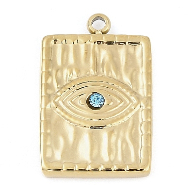 304 Stainless Steel Rhinestone Pendants STAS-L022-473G-1