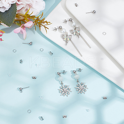 150Pcs 202 Stainless Steel Ball Stud Earring Findings STAS-SP0001-52C-P-1