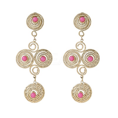Vortex Spiral 304 Stainless Steel Dangle Stud Earrings EJEW-Q028-01B-G-1