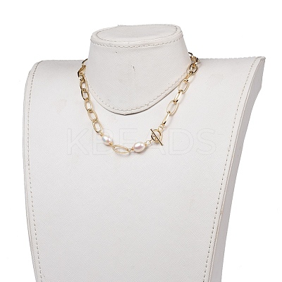 Aluminium Paperclip Chain Necklaces NJEW-JN02865-1