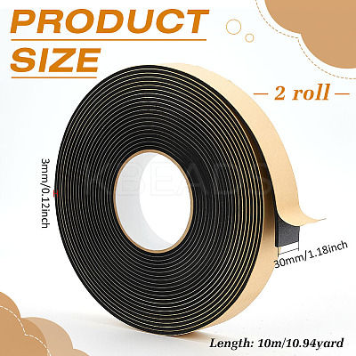 2 Rolls Strong Adhesion EVA Sponge Foam Rubber Tape AJEW-BC0009-88B-1