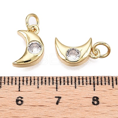 Brass Micro Pave Cubic Zirconia Charms KK-E068-VB230-B-1