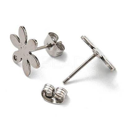 Non-Tarnish 201 Stainless Steel Stud Earrings Finding STAS-B045-11P-1