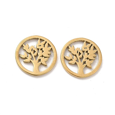 304 Stainless Steel Tree of Life Charms STAS-H214-21G-1