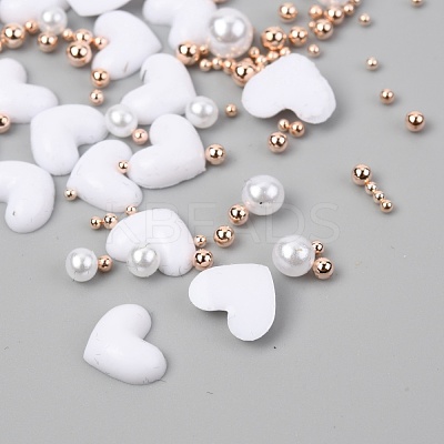 Heart Plastic Cabochons Nail MRMJ-I001-04B-RG-1