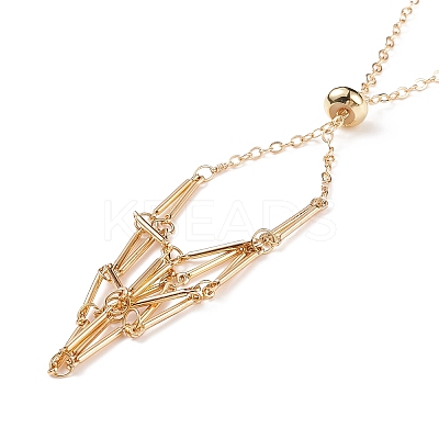 Brass Imitation Macrame Pouch Necklace Makings AJEW-TA00003-1