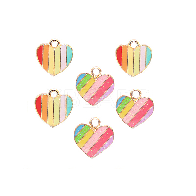 30Pcs 2 Styles Light Gold Alloy Enamel Charms ENAM-CJ0002-05-1