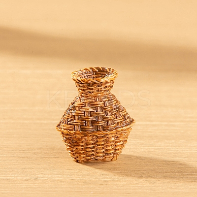 Resin Bamboo Rattan Vase Miniature Ornaments PW-WG81F97-03-1