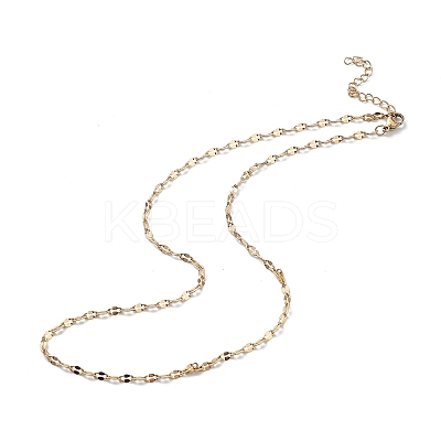Ion Plating(IP) 304 Stainless Steel Dapped Chain Necklace for Men Women STAS-B039-07G-1