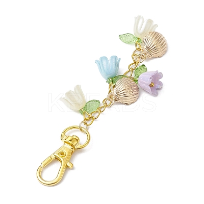 Resin Flower Pendant Decorations HJEW-JM01953-1