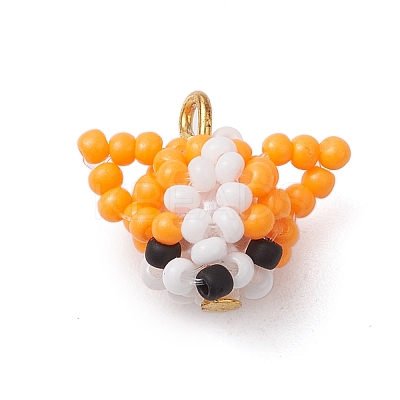 2Pcs 2 Styles Glass Seed Beaded Pendants PALLOY-MZ00474-1